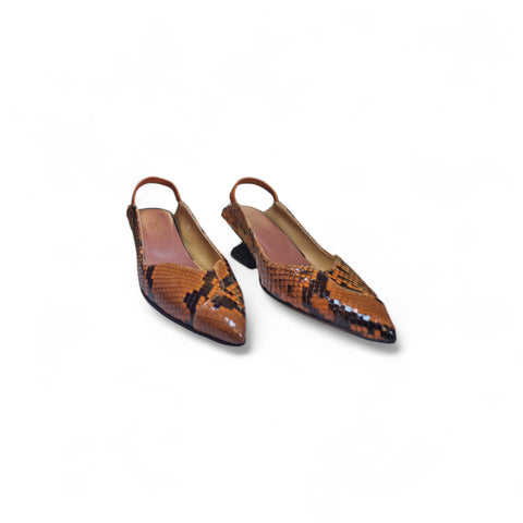 Linda - slingback pitone arancio