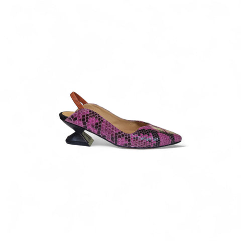 Linda - slingback pitone fucsia