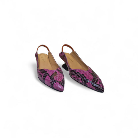 Linda - slingback pitone fucsia