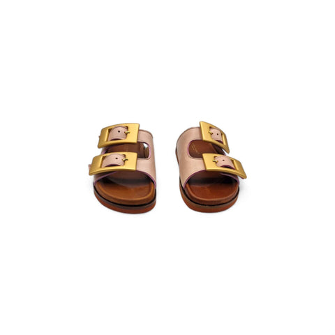 Sole - ciabatta a due fasce nappa rosa - basic