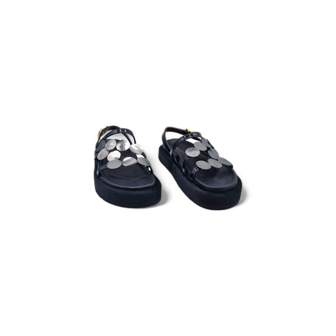 Sole - Sandalo con cinturino in pelle nero - canna fucile - look