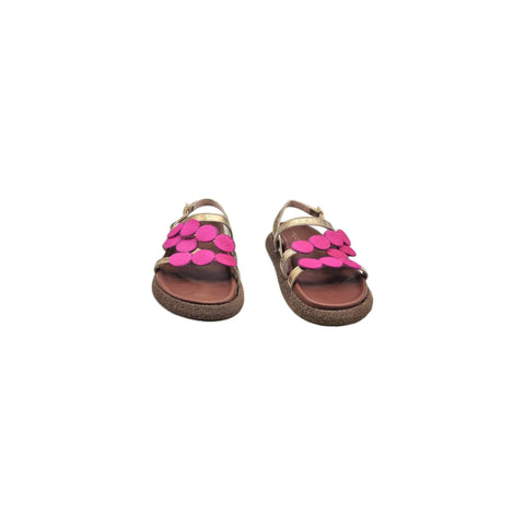 Sole - Sandalo con cinturino in pelle oro - fucsia - fashion
