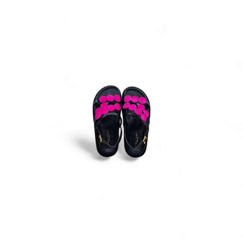 Sole - Sandalo con cinturino in pelle nero - fucsia - fashion