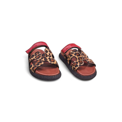 Sole - Ciabatta con cinturino in pelle maculata - rosso - fashion