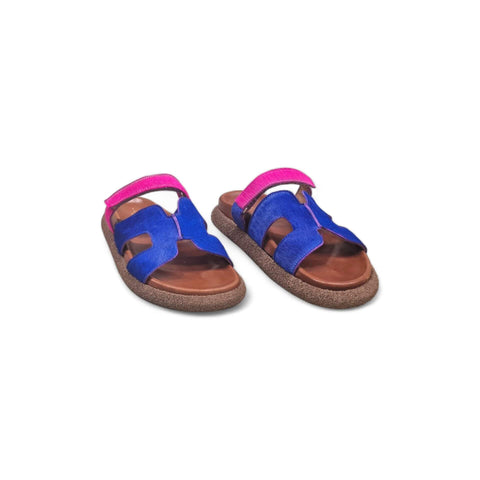 Sole - Ciabatta con cinturino in pelle bluette - fucsia - fashion