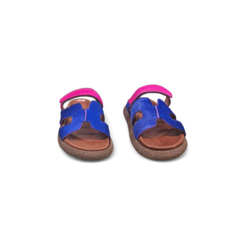Sole - Ciabatta con cinturino in pelle bluette - fucsia - fashion