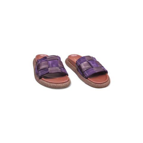 Sole - Ciabatta in pelle col. viola - fashion