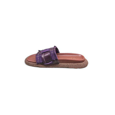 Sole - Ciabatta in pelle col. viola - fashion