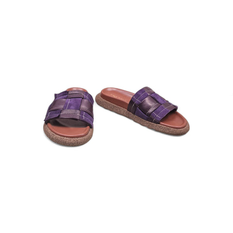 Sole - Ciabatta in pelle col. viola - fashion