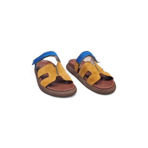 Sole - Ciabatta con cinturino in pelle ocra - cielo - fashion