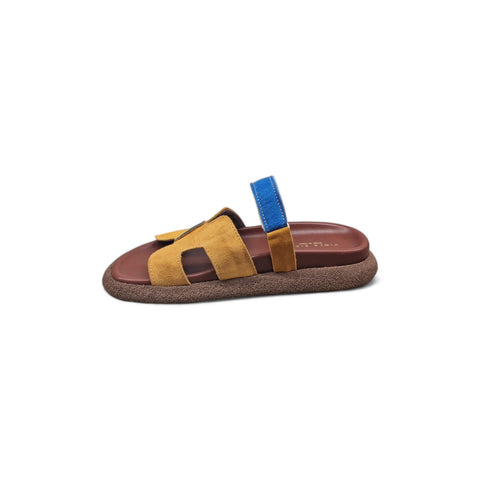 Sole - Ciabatta con cinturino in pelle ocra - cielo - fashion