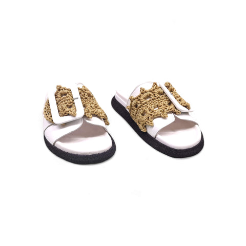 Sole - Ciabatta in pelle bianca - oro - fashion