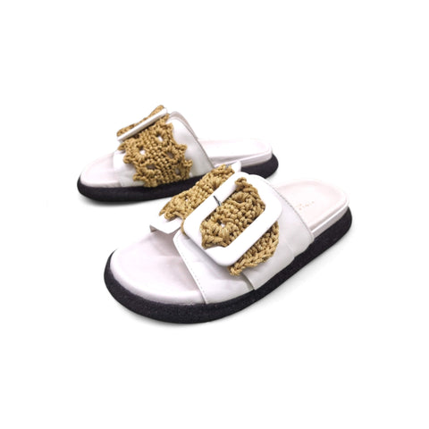 Sole - Ciabatta in pelle bianca - oro - fashion