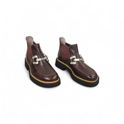 Alice - Stivaletto beatles pelle cioccolato - rhum