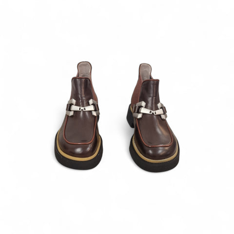 Alice - Stivaletto beatles pelle cioccolato - rhum