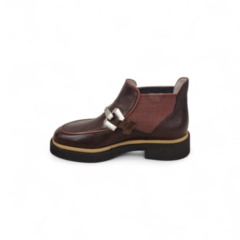 Alice - Stivaletto beatles pelle cioccolato - rhum