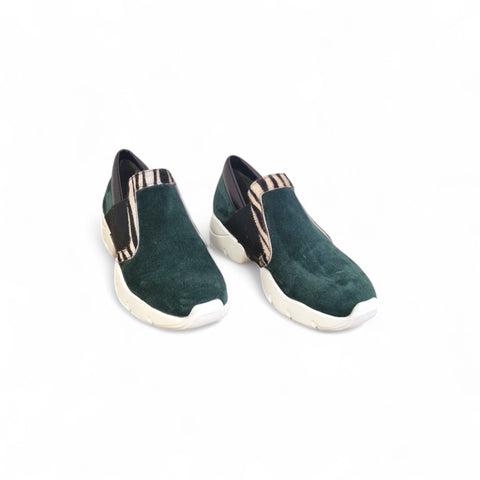 Regina - slip on in pelle verde animalier - run