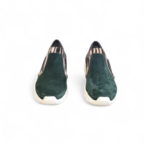 Regina - slip on in pelle verde animalier - run