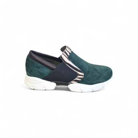 Regina - slip on in pelle verde animalier - run