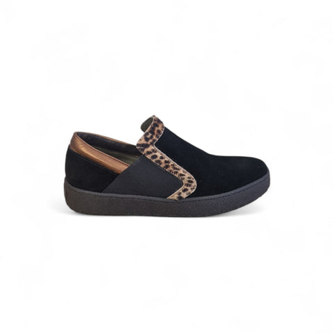 Regina - slip on in pelle nero animalier - smith