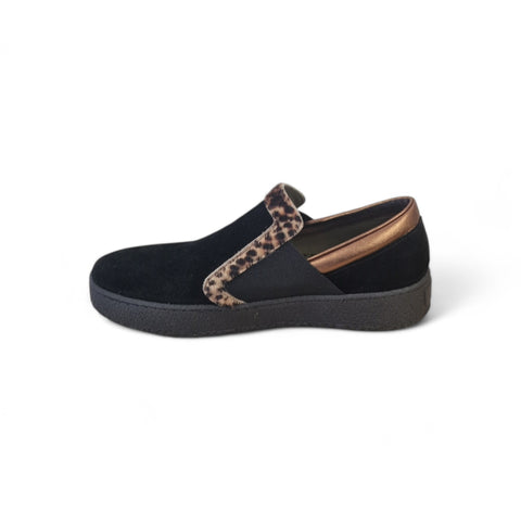 Regina - slip on in pelle nero animalier - smith