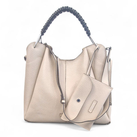 Borsa in pelle beige -