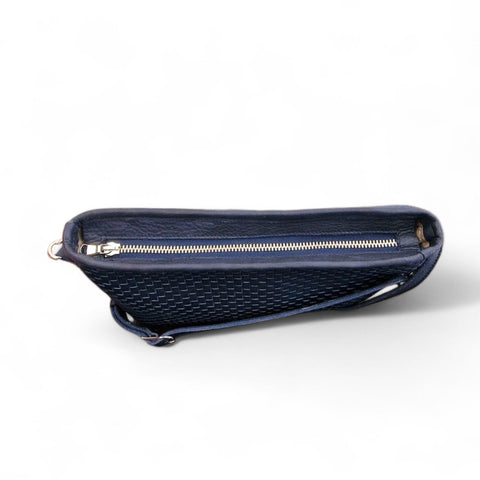 Borsa in pelle bleu'