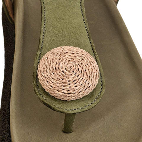 Sole - Infradito nappa muschio rafia - fashion