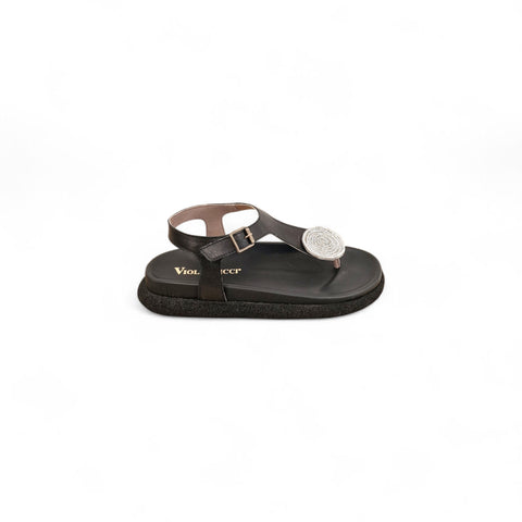 Sole - Infradito nappa nera gioiello - fashion