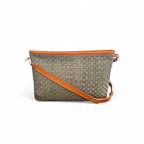 Borsa in pelle verde - ambra