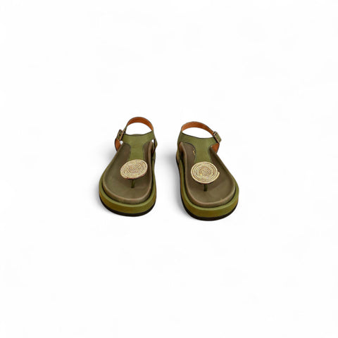 Sole - Infradito nappa muschio gioiello - look