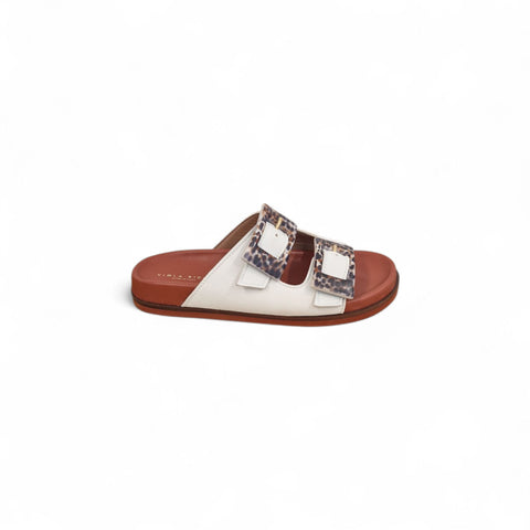 Sole - Ciabatta a due fasce in pelle bianca - leo - basic