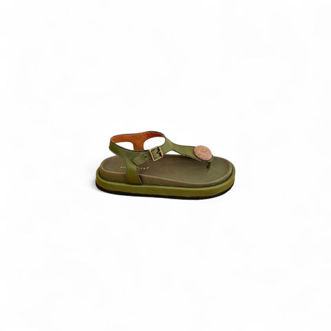 Sole - Infradito nappa muschio rafia - look