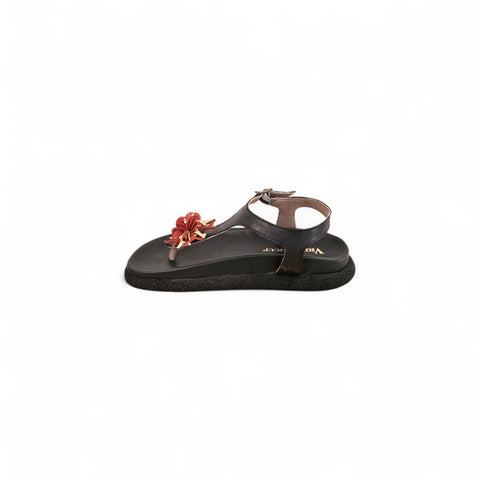 Sole - Infradito nappa nera corallo - fashion