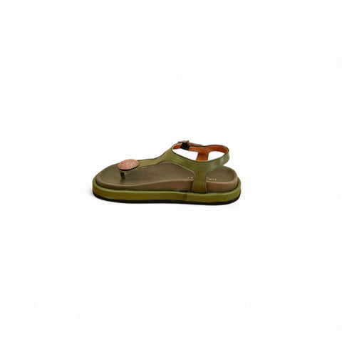 Sole - Infradito nappa muschio rafia - look