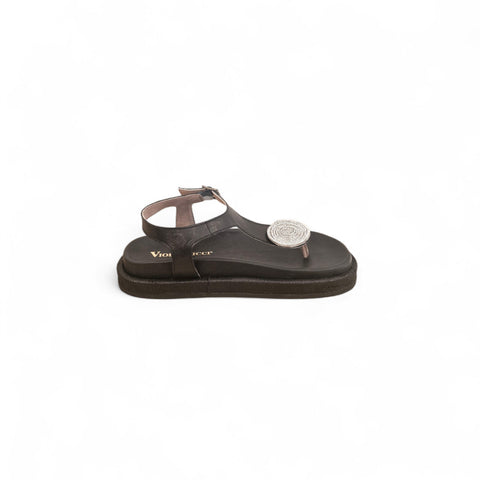 Sole - Infradito nappa nera gioiello - look