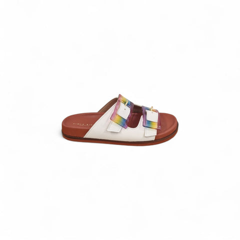 Sole - Ciabatta a due fasce in pelle bianca arco - basic