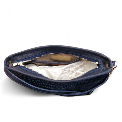 Borsa in pelle bleu'