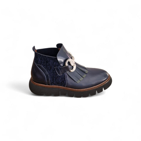 Gio' - Stivaletto beatles bleu' con frangia