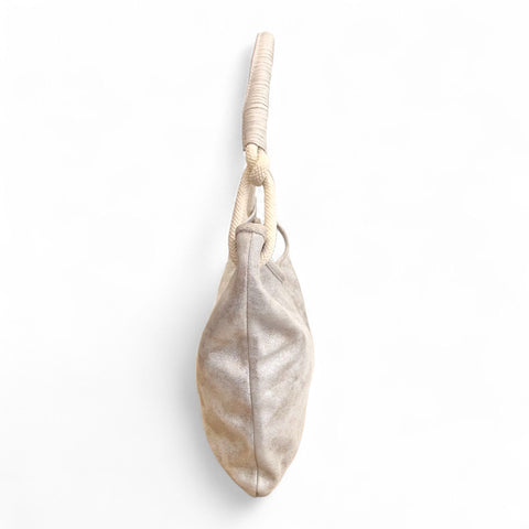 Borsa in pelle platino sabbiato