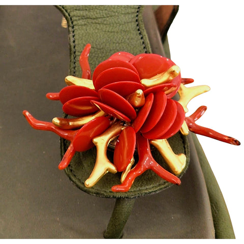 Sole - Infradito nappa muschio corallo - look