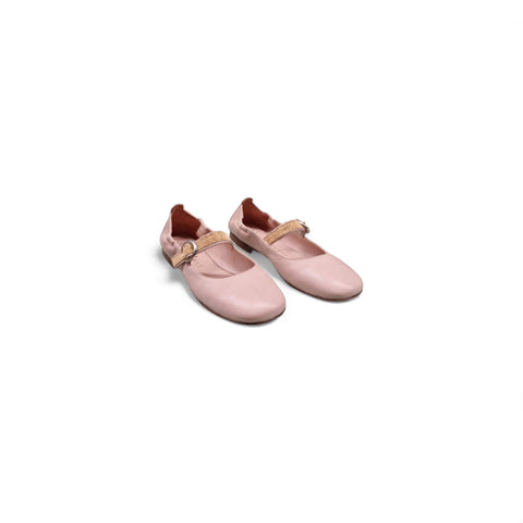 Greta - Ballerina con cinturino - Pelle col. rosa