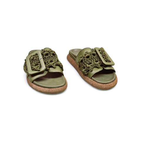 Sole - Ciabatta in pelle verde - fashion
