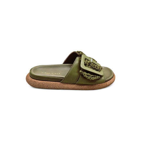 Sole - Ciabatta in pelle verde - fashion