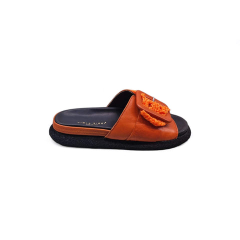 Sole - Ciabatta in pelle arancio - fashion