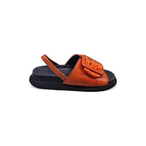 Sole - Ciabatta in pelle arancio - fashion