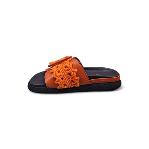 Sole - Ciabatta in pelle arancio - fashion