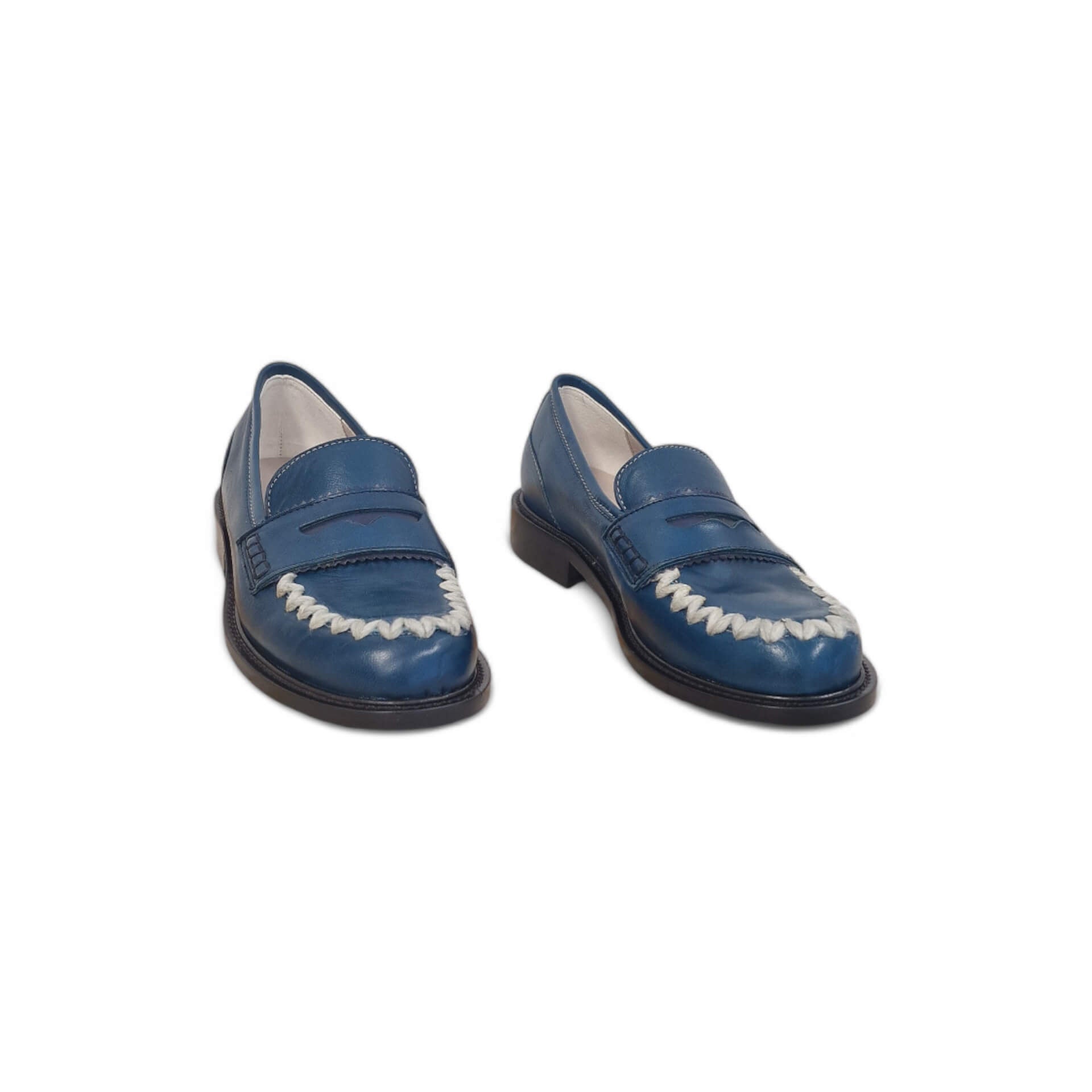 Viola Ricci Gaia - Mocassino nappa glove bleu' - lana