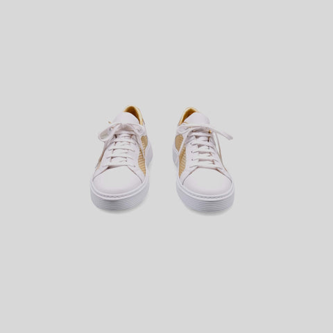 Ambra - Sneaker bianca oro