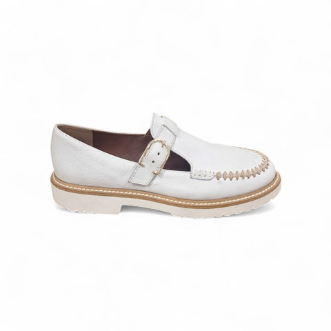 Jasmine - mocassino con cinturino pelle latte